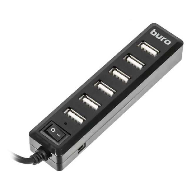 Разветвитель USB 2.0 Buro BU-HUB7-1.0-U2.0 7порт. черный - картинка